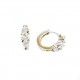 Classic Tri-gem Hoop Earrings