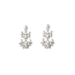 Winter Leaves n Pearls Earrings