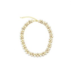 Perla in White n Creamrose Necklace