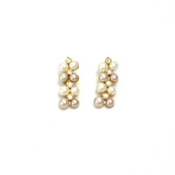 Perla in White n Creamrose Earrings