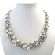 Margaux 3-Tone Pearl Curved Necklace