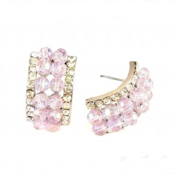 Pink Dome Statement Earrings