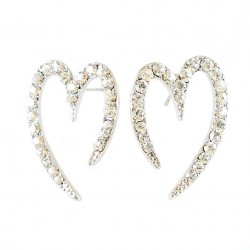 Double Hearts Silver Earrings