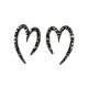 Double Hearts Black Earrings