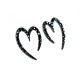 Double Hearts Black Earrings