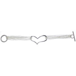 Silver Luscious Stretched Heart Bracelet