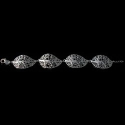 Silver Elvish Leaves Bracelet
