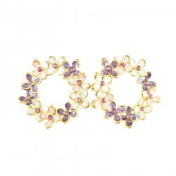 Enamel Floral Garden Earrings