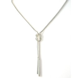 Silver Faux Lariat Necklace