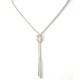 Silver Faux Lariat Necklace