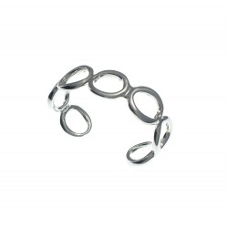 Silver Round Cutouts Cuff