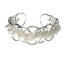 Silver Meshed Coils Cuff