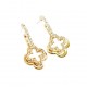 Sparkling Clover Drop Stud Earrings