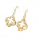 Sparkling Clover Drop Stud Earrings
