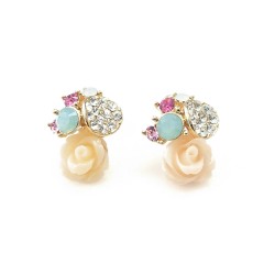 Demure Pastel Floral Studs