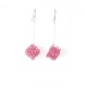 Crazy Square Mesh Pink Earrings