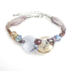 Purple Clear Circle Bracelet