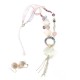 Amarath Pink Buds Ribbon Necklace and Earrings Set