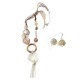Sepia Ribbon Buds Necklace and Earrings Set