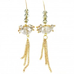 Ashlynn Champagne Crystal Earrings