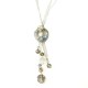 Ash Gray Buds Ribbon Necklace and Earrings Set