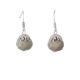 Ash Gray Buds Ribbon Necklace and Earrings Set