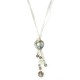 Ash Gray Buds Ribbon Necklace and Earrings Set
