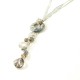 Ash Gray Buds Ribbon Necklace and Earrings Set