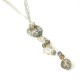 Ash Gray Buds Ribbon Necklace and Earrings Set