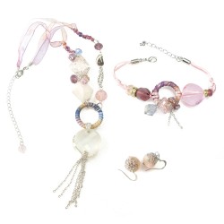 Amarath Pink Buds n Circle Trio Set