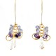 Bow Purple Crystal Earrings