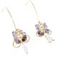 Bow Purple Crystal Earrings