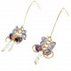 Bow Purple Crystal Earrings