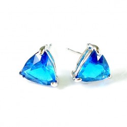 Clear Ocean Blue Stud Earrings