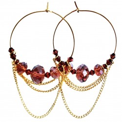 Beads & Chains Hoop Earrings