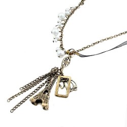 Eiffel Charms Long Necklace